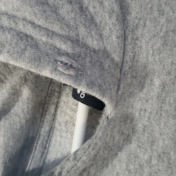 Adidas Hoodie Gray Black Three Stripe Large - Picture 8 of 10